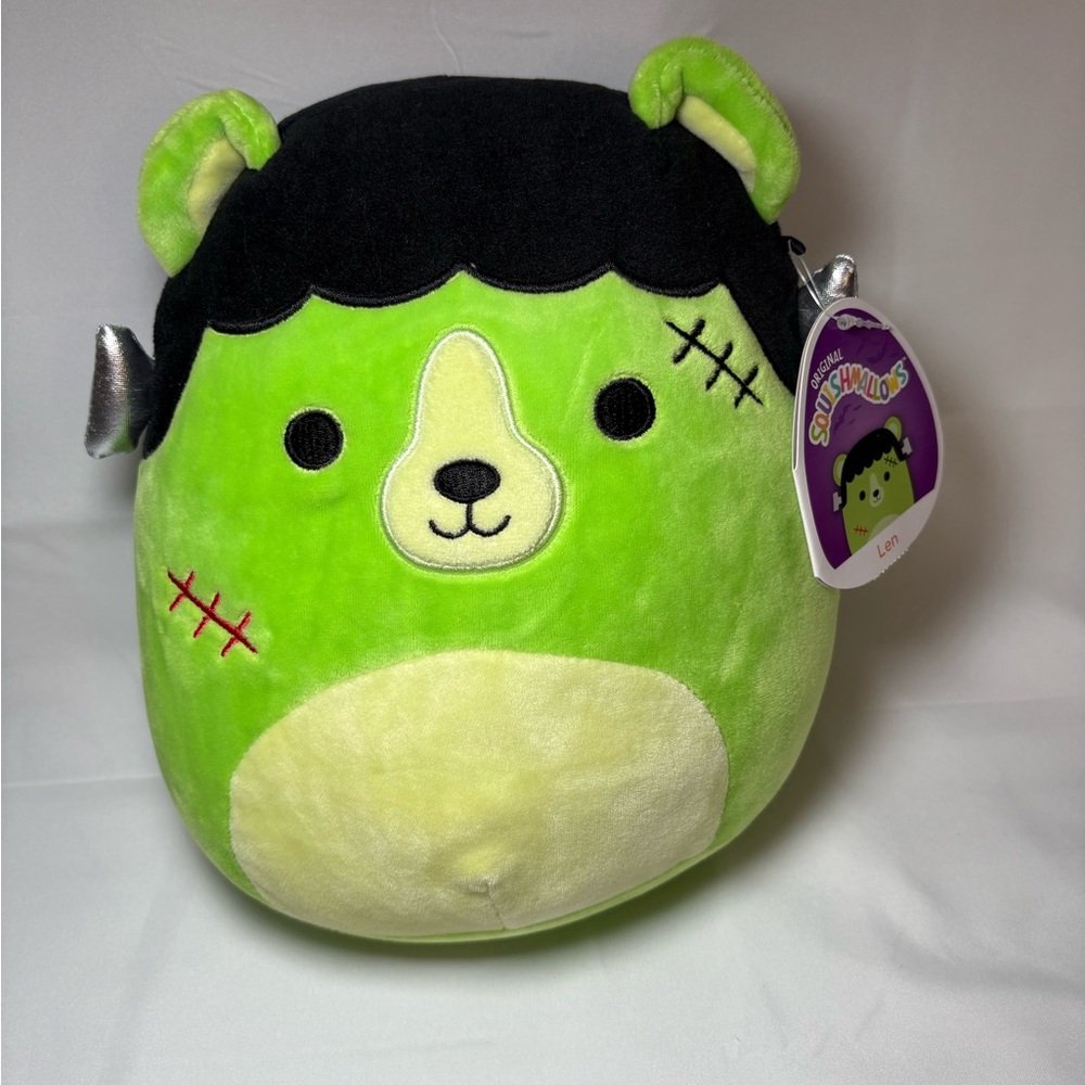 NWT Squishmallows 8" Len The Green Frankenstein Bear Halloween Plush Toy